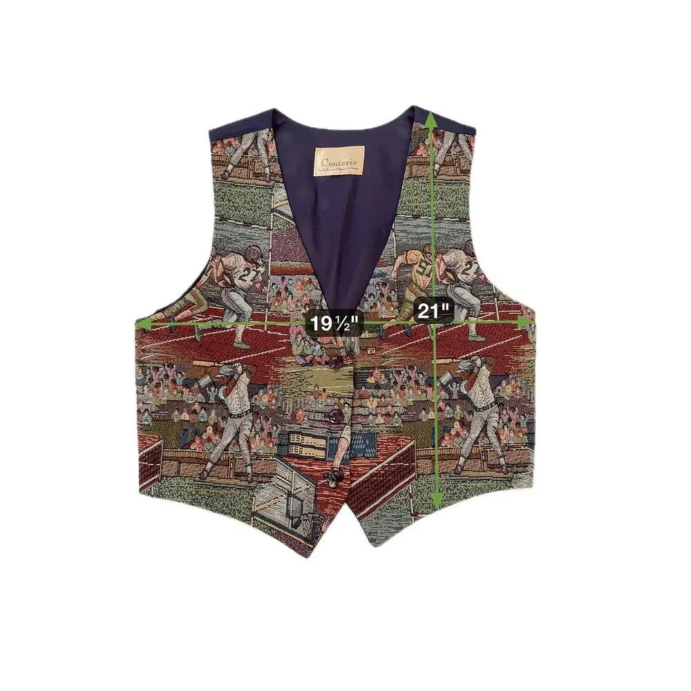 Vintage 90s Tapestry Sports Vest Mens L Navy Football Baseball Made in USA